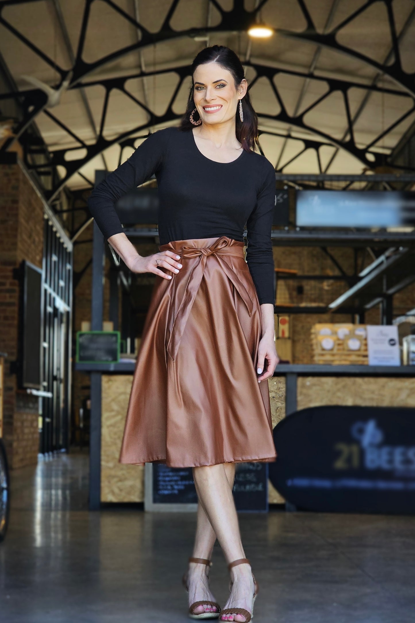 High Waist Skirt (Caramel)