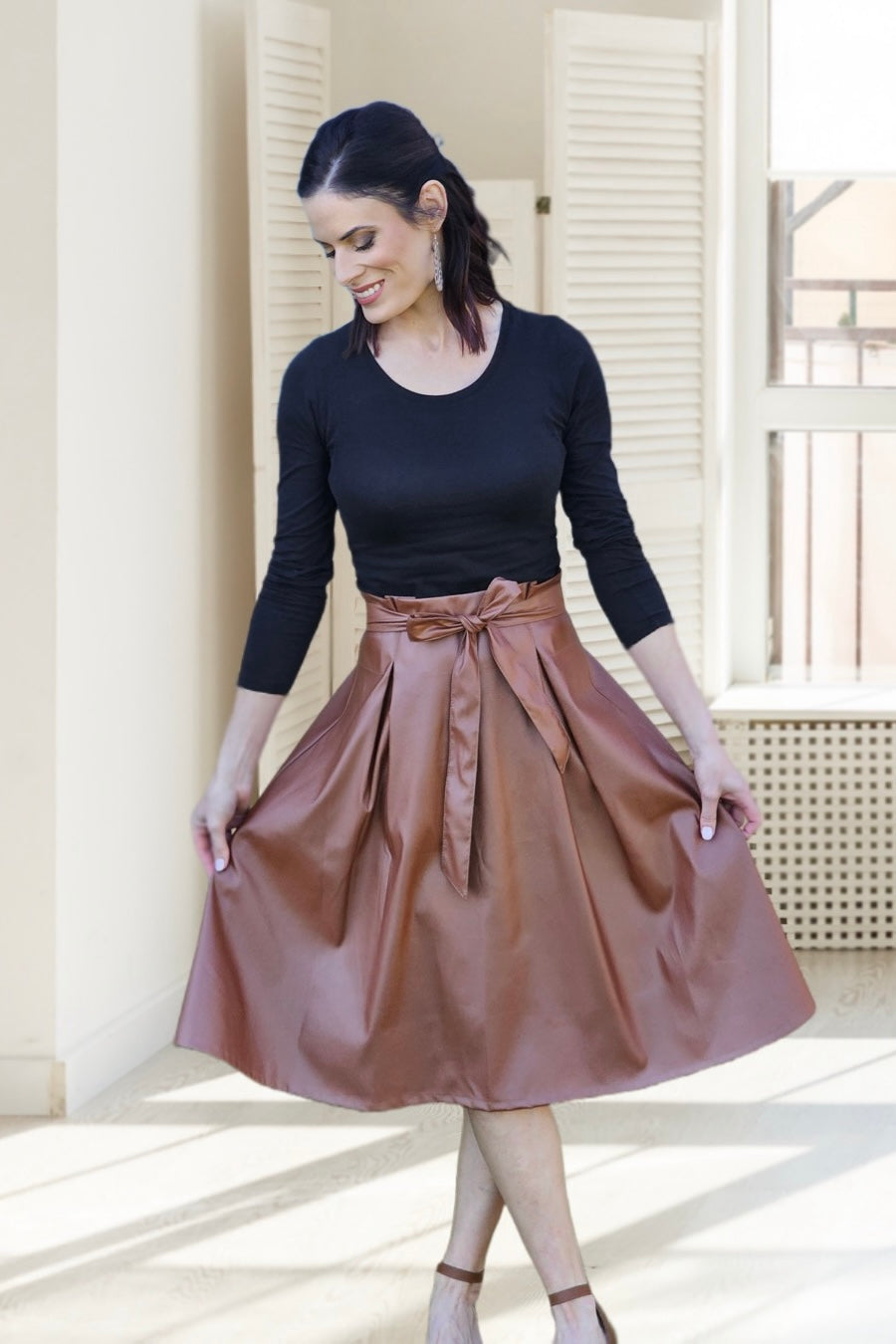 High Waist Skirt (Caramel)