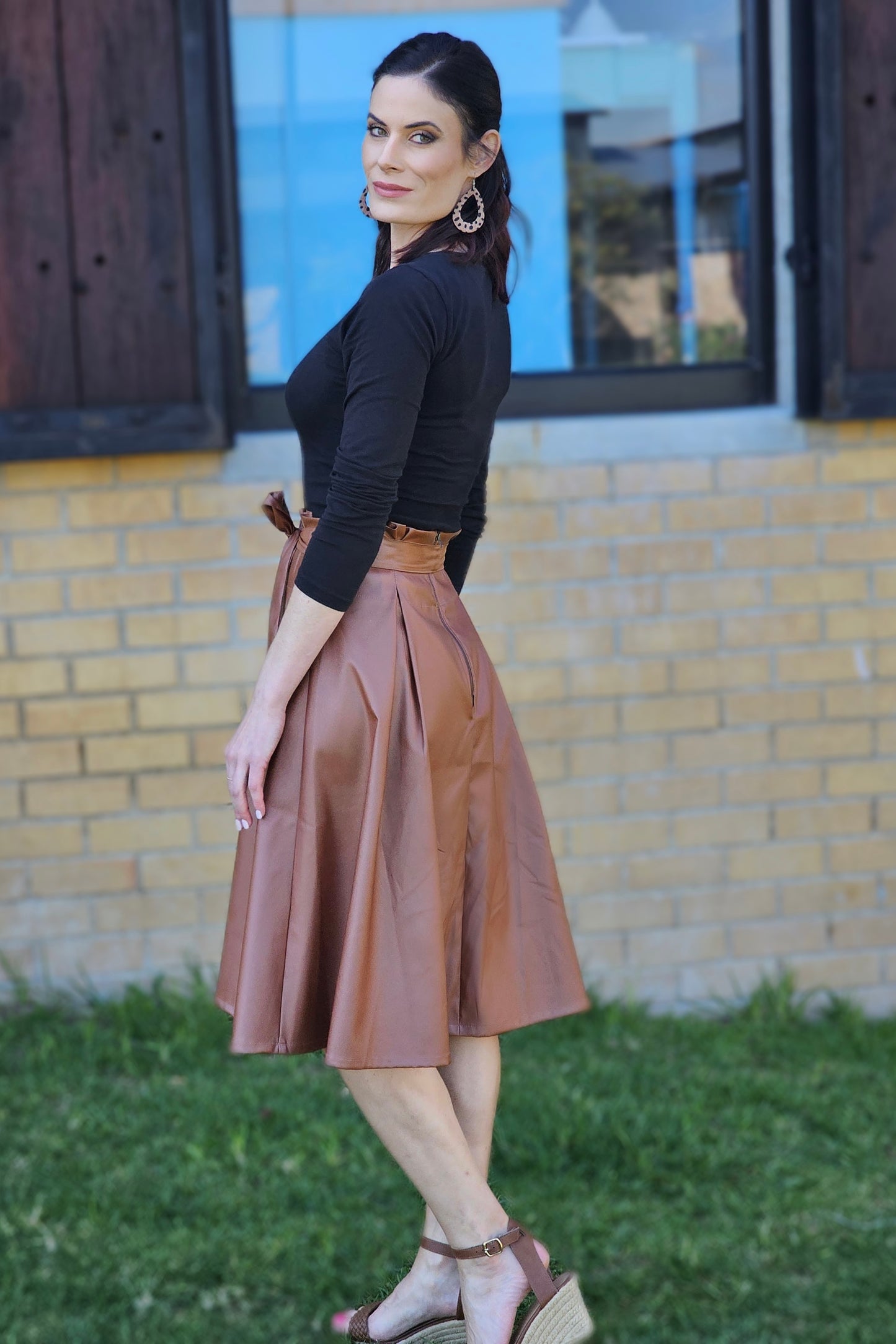 High Waist Skirt (Caramel)