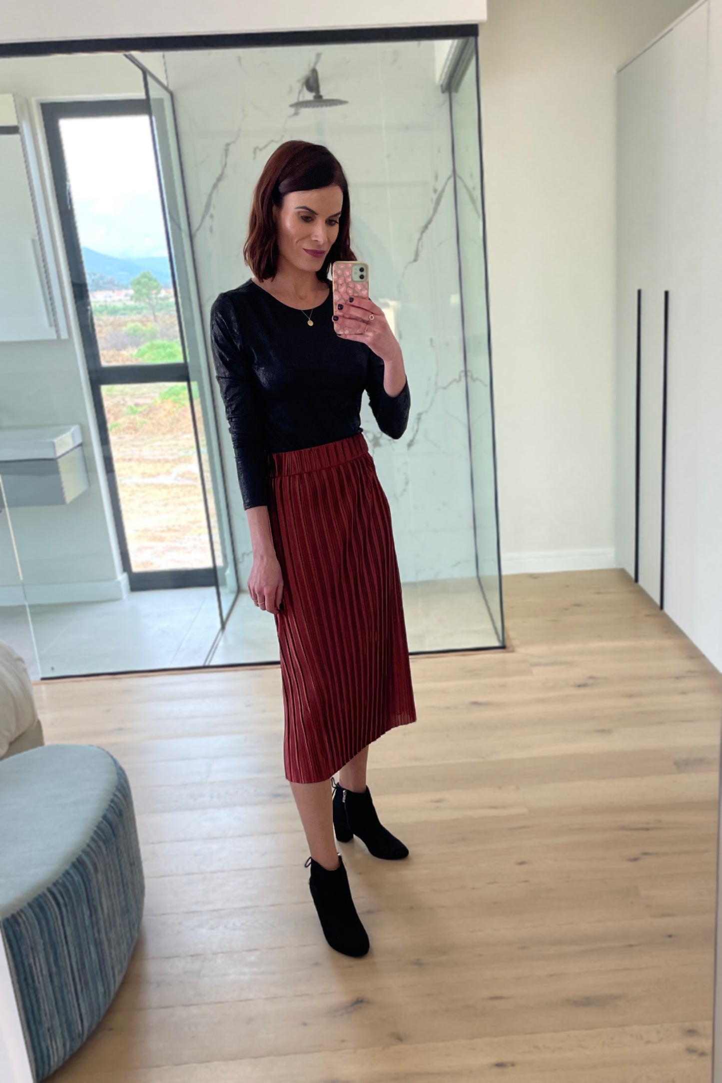 Long Copper Skirt