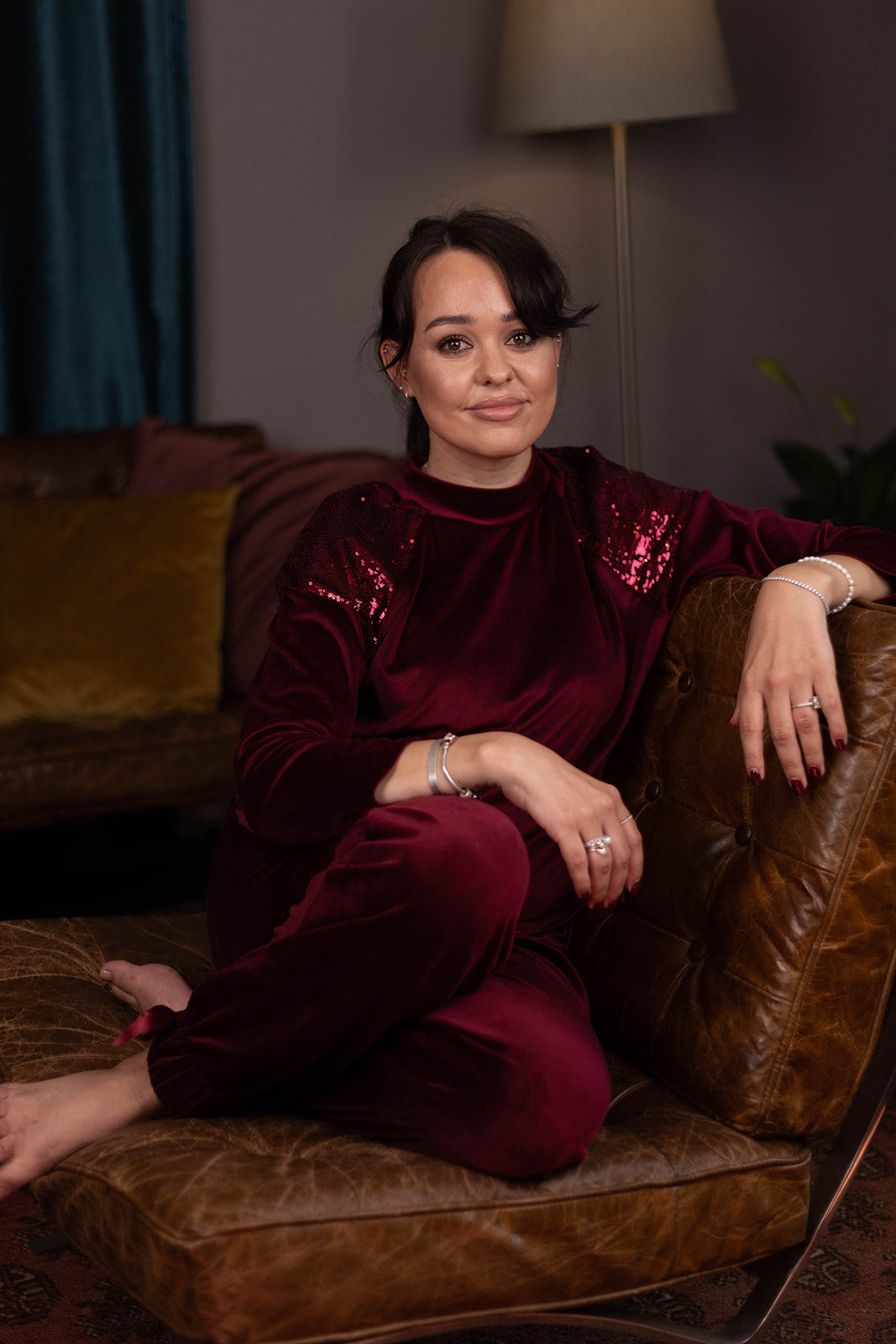 Burgundy Bling Jumper (Velour)