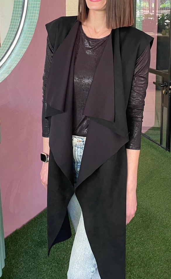 Sleeveless Waterfall Coat (3 colours)