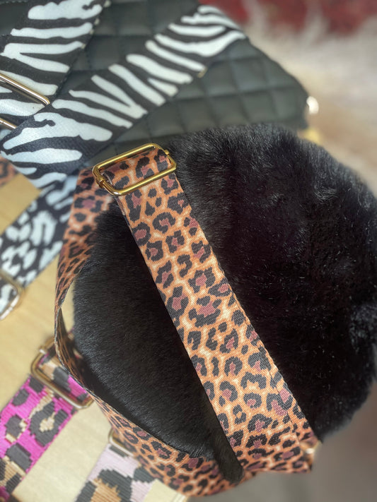 Brown Leopard Bag Strap