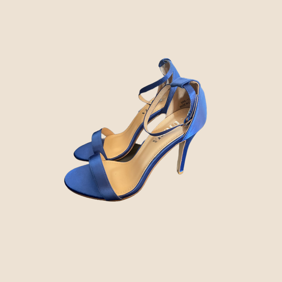 Blue Satin Heels