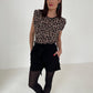 Leopard Shoulder Pad Top - Out of Africa