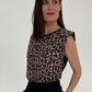 Leopard Shoulder Pad Top - Out of Africa