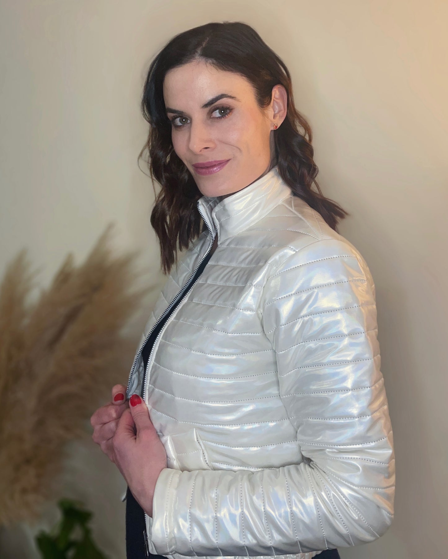 Pearl Metallic Bomber Jacket